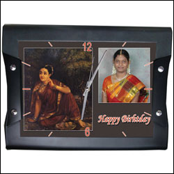 "Customised Wall Clock with Ravi Verma Painting (For Bride) - Click here to View more details about this Product